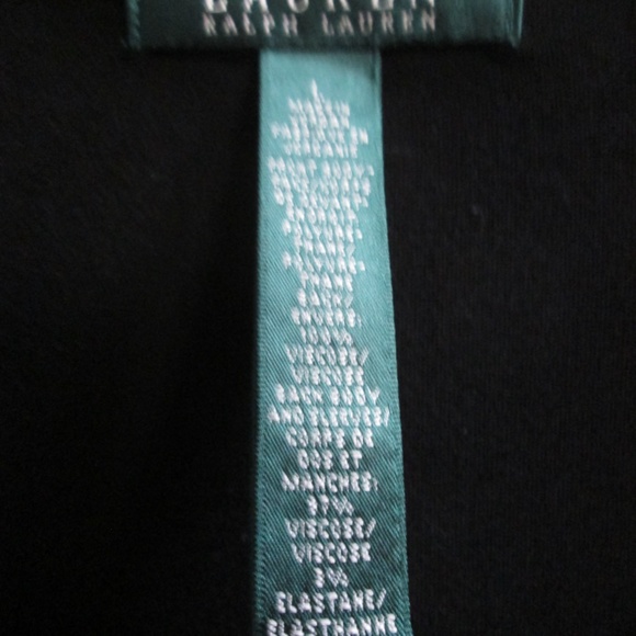 new RALPH LAUREN Black leather  look like pullover blouse Sz - Picture 7 of 14